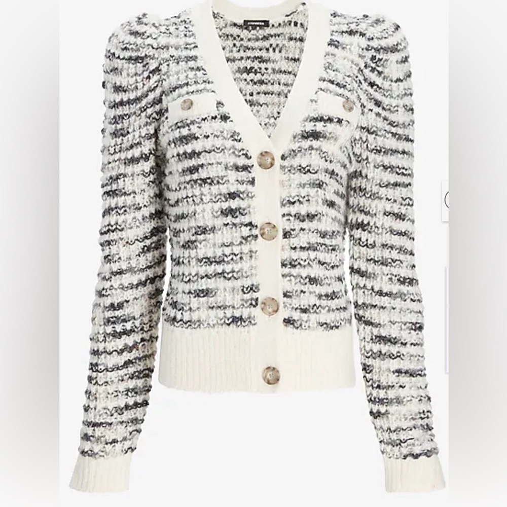 Express Space Dye Button Up Cardigan